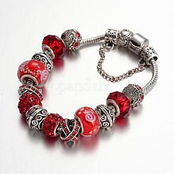 Alloy Rhinestone Bead European Bracelets&nbsp;BJEW-L602-13