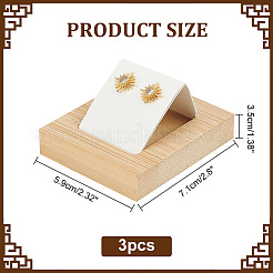 3Pcs Rectangle Wood Earring Display Stands&nbsp;EDIS-DR0001-05A