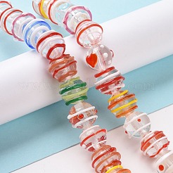 Round Handmade Clear Lampwork Beads Strands&nbsp;LAMP-G150-02D