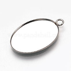 Tarnish Resistant 304 Stainless Steel Pendant Cabochon Settings&nbsp;X-STAS-T008-123