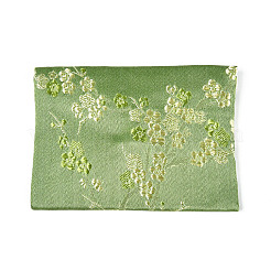 Plum Blossom Embroidery Silk Cloth Envelope Jewelry Storage Bags with Snap Button&nbsp;ABAG-N008-8x10-D01