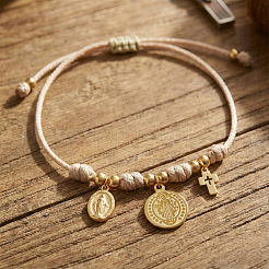 Adjustable Copper Rope Link Charm Bracelet&nbsp;ZH0707