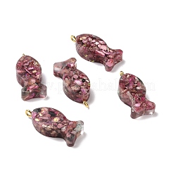 Transparent Resin Natural Imperial Jasper Dyed Chips Pendants&nbsp;G-E185-14G
