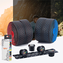 2 Sets 2 Colors Adhesive PU Leather Non-slip Bike Handlebar Tapes&nbsp;FIND-GO0001-21