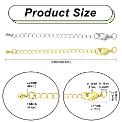 10Pcs Long-Lasting Plated Brass Chain Extender&nbsp;KK-YW0003-82G