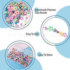 200Pcs 4 Styles Handmade Polymer Clay Flower Plum Blossom Beads&nbsp;CLAY-TA0002-05