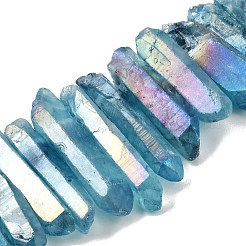 Electroplate Natural Nuggets Quartz Crystal Beads Strands&nbsp;G-O065-03C