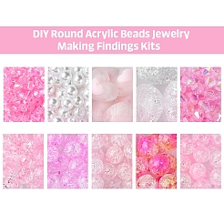 DIY Round Acrylic Beads Jewelry Making Findings Kits&nbsp;DIY-FS0007-05