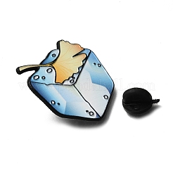 Ice Block & Gingko Enamel Pins&nbsp;JEWB-Z052-01EB-01