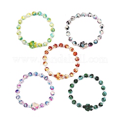 Dyed Synthetic Turquoise & ABS Plastic Imitation Pearl Beads Stretch Bracelets for Women&nbsp;BJEW-JB13641