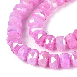 Electroplate Crackle Imitation Jade Glass Beads Strands&nbsp;EGLA-Q135-01A-C10