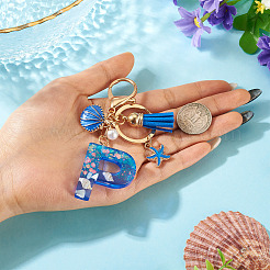 Star Resin & Shell Keychains&nbsp;KEYC-TAC00087-01P