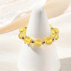 Natural Amber Finger Rings for Women&nbsp;RJEW-JR01087-01