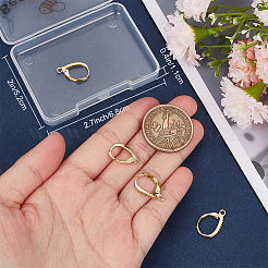 4Pairs Brass Micro Pave Clear Cubic Zirconia Leverback Earring Findings&nbsp;KK-BBC0021-97G