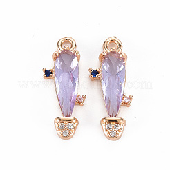 Rack Plating Brass Micro Pave Clear Cubic Zirconia Pendants&nbsp;LS-KK-T060-63D-RS