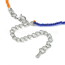 Faceted Rondelle Glass Beaded Necklace for Women&nbsp;NJEW-M208-02C