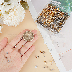 200Pcs 2 Color 304 Stainless Steel Stud Earring Findings&nbsp;STAS-SP0001-50