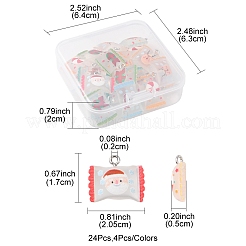24Pcs 6 Colors Christmas Theme Transparent Resin Imitation Food Pendants&nbsp;RESI-FS0001-42