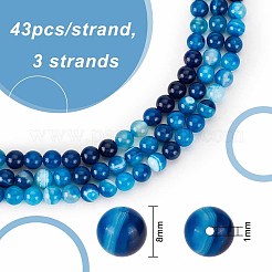 3 Strands Natural Striped Agate/Banded Agate Beads Strands&nbsp;G-OC0004-34
