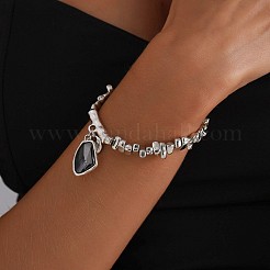 Alloy & CCB Plastic & Glass Charm Bracelets&nbsp;FS-WG68853-02