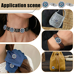 20Pcs Flower Zinc Alloy & Rhinestone & Glass Rivets&nbsp;BUTT-NB0001-84A