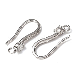 Brass Micro Pave Cubic Zirconia Earring Hooks&nbsp;KK-A257-14P