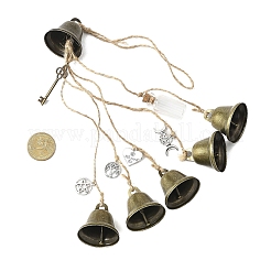 Tibetan Style Alloy & Iron Halloween Witch Bell Pendant Decorations&nbsp;HJEW-JM04494