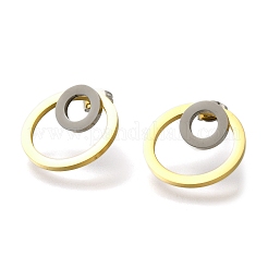 Ion Plating(IP) 304 Stainless Steel Stud Ring Stud Earrings&nbsp;EJEW-C118-02B