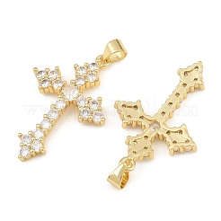 Brass Micro Pave Clear Cubic Zirconia Pendants&nbsp;CU-CBADC6C-08G-02