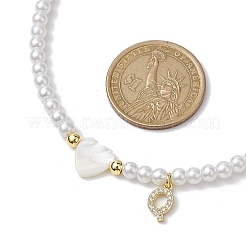 Brass Micro Pave Grade AAA Cubic Zirconia Letter Pendant Necklaces&nbsp;NJEW-JN04771-17