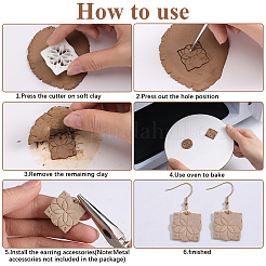 3Pcs 3 Styles Retro Flower Pattern Resin Clay Pressed Molds&nbsp;DIY-CP0010-32