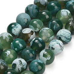 Natural Fire Crackle Agate(Dyed & Heated) Beads Strands&nbsp;G-K425-A08-12mm