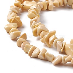 Natural Yellow Jade Chip Beads Strands&nbsp;G-G905-08
