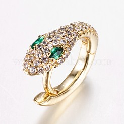Brass Micro Pave Cubic Zirconia Hoop Earrings&nbsp;EJEW-F134-01G