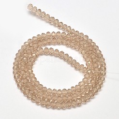 Faceted Rondelle Transparent Glass Beads Strands&nbsp;EGLA-J134-4x3mm-B04