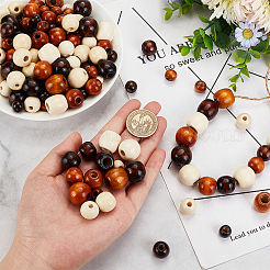 570Pcs 15 Styles Spray Painted Wood European Beads&nbsp;WOOD-OC0002-70