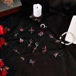 24Pcs 12 Styles Rack Plating Alloy Rhinestone Pendants&nbsp;FIND-SC0016-61