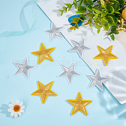 20Pcs 2 Colors Star Computerized Embroidery Cloth Iron on/Sew on Patches&nbsp;FIND-CP0002-13