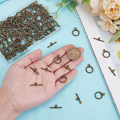 150Pcs Tibetan Style Alloy Toggle Clasps&nbsp;FIND-GO0002-99AB