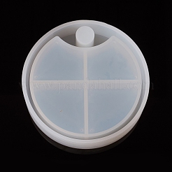DIY 4 Compartments Round Layered Rotating Storage Box&nbsp;AJEW-WH0022-13