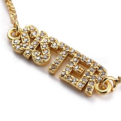 Adjustable Brass Micro Pave Clear Cubic Zirconia Slider Bracelets&nbsp;BJEW-L652-14G