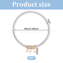 4Pcs Iron Round Chains Stretch Bracelets Set&nbsp;BJEW-BC0001-24