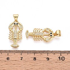 Brass Micro Pave Cubic Zirconia Pendants&nbsp;KK-T071-88G