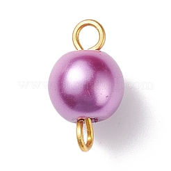 Glass Imitation Pearl Connector Charms&nbsp;PALLOY-JF01881-02