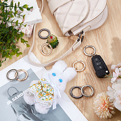 9Pcs 3 Colors Alloy Spring Gate Rings&nbsp;FIND-NB0006-25B