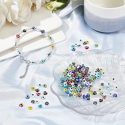 180Pcs 9 Colors Handmade Evil Eye Lampwork Beads Strands&nbsp;LAMP-FH0001-09