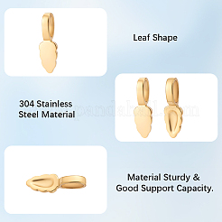 6Pcs 304 Stainless Steel Glue-on Flat Pad Pendant Bails&nbsp;STAS-BBC0010-76