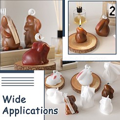 4 Pcs 4 Styles 3D Rabbit Candle Silicone Molds&nbsp;ST-CJ0043-047