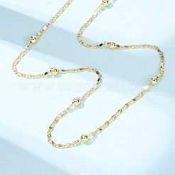 1.5MM Brass Round Ball Oval Link Chain Necklaces&nbsp;NJEW-H086-02G