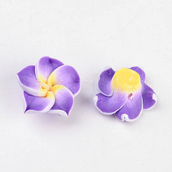 Handmade Polymer Clay 3D Flower Plumeria Beads&nbsp;CLAY-Q192-12mm-M